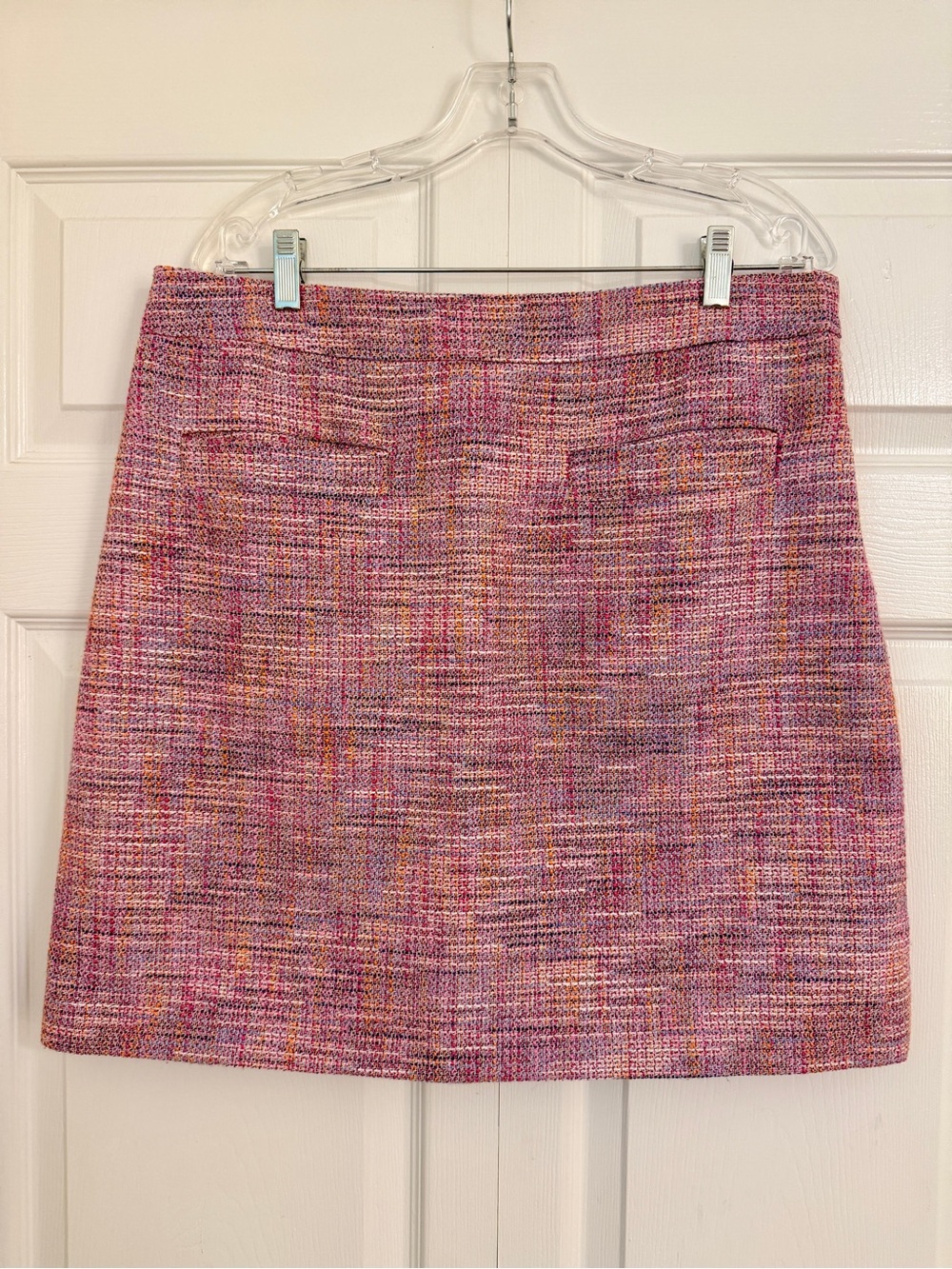 LOFT Pink Multicolor Tweed Mini Skirt